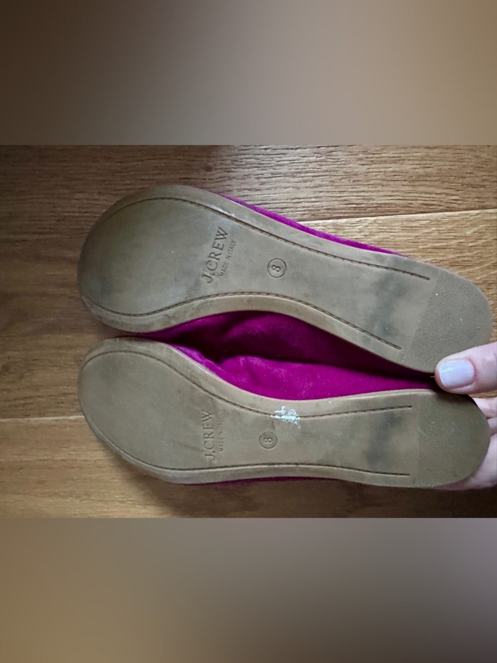 J.Crew Cece Flats Ballet Shoes Purple Suede Made In Italy Size US 8 - Picture 5 of 5